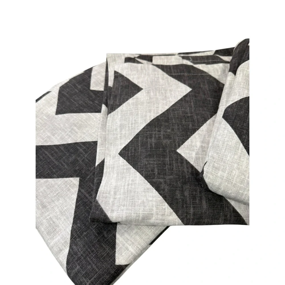 West Elm Charcoal Gray Grey Chevron 100% Cotton Curtain Panels Lot Of 3 84x48